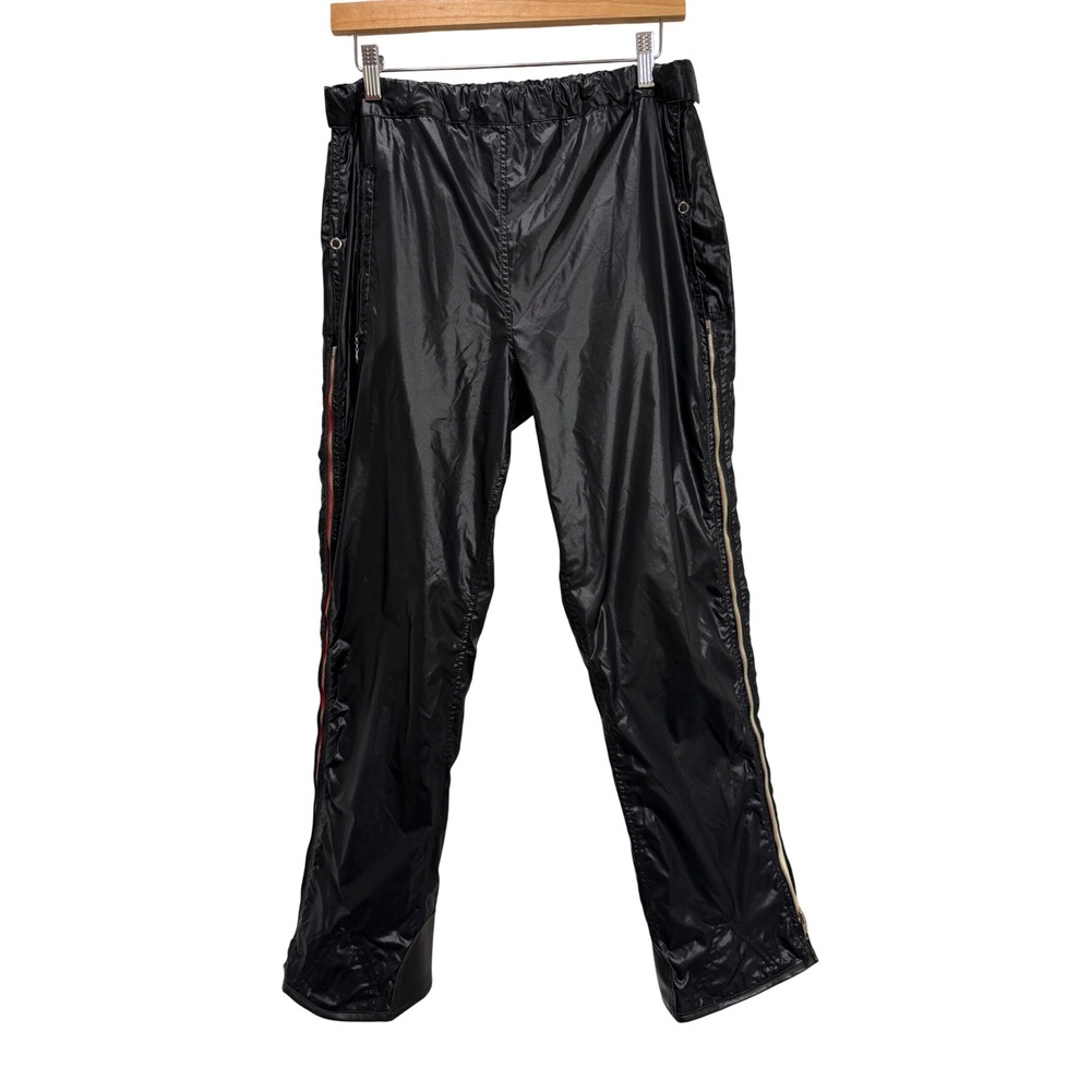 VTG 80's Obermeyer Gylph tech Rip away Pants Black red/white Zip Gaper Mens READ